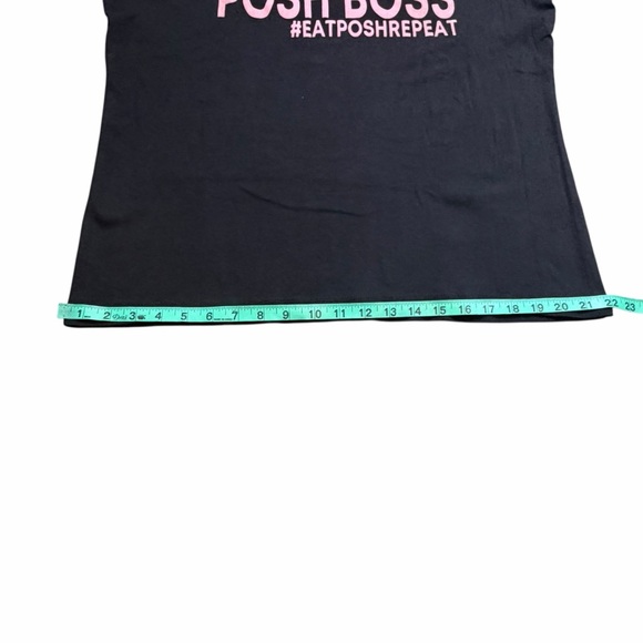 Handmade Upcycled Croft & Barrow Black & Pink POSH BOSS Graphic Tee - Size Large - Picture 11 of 13